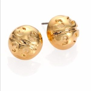 Tory Burch Dome Logo Stud Earrings